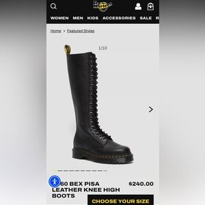Dr. Martens knee high black pebble leather boots.👢